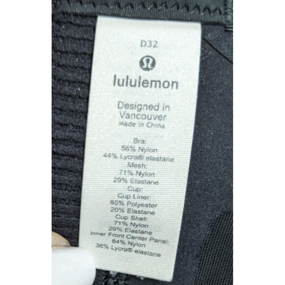 Women's LULULEMON Swift Speed Black Adjustable Strap High Support Bra 32D - Picture 9 of 13